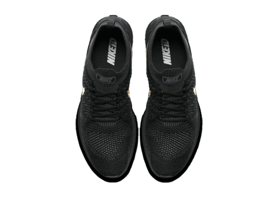 ⁦נעלי נייק-Nike Air Zoom Mariah Flyknit Racer Black Golden⁩ – תמונה ⁦3⁩