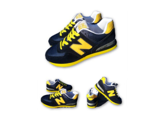 ⁦נעלי ניו באלאנס-New Balance 574 BLACK YELLOW⁩ – תמונה ⁦2⁩