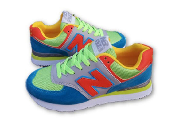 ⁦נעלי ניו באלאנס-New Balance 574 BLUE ORG GRAY⁩ – תמונה ⁦2⁩