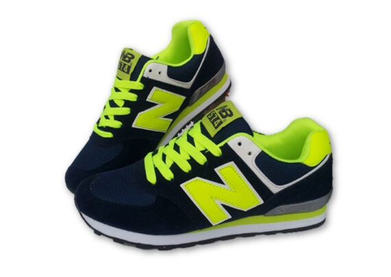 ⁦נעלי ניו באלאנס-New Balance 574 BLACK LIGHT-GREEN⁩ – תמונה ⁦4⁩