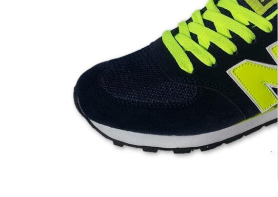 ⁦נעלי ניו באלאנס-New Balance 574 BLACK LIGHT-GREEN⁩ – תמונה ⁦2⁩