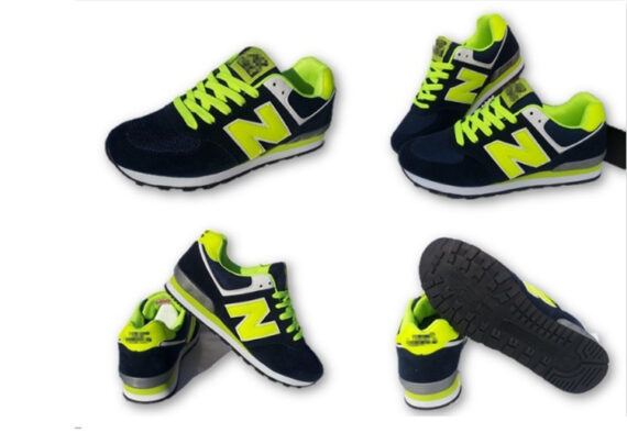 ⁦נעלי ניו באלאנס-New Balance 574 BLACK LIGHT-GREEN⁩ – תמונה ⁦6⁩