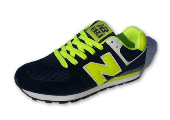 נעלי ניו באלאנס-New Balance 574 BLACK LIGHT-GREEN