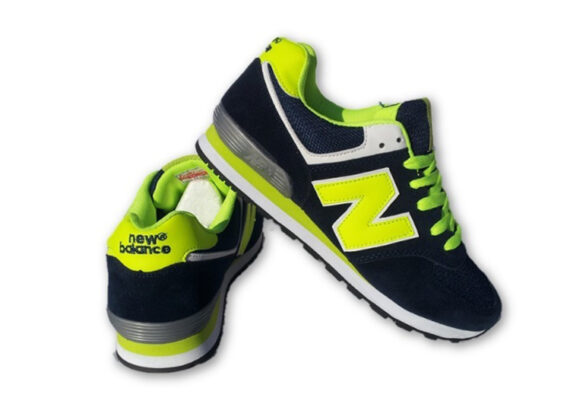 ⁦נעלי ניו באלאנס-New Balance 574 BLACK LIGHT-GREEN⁩ – תמונה ⁦5⁩