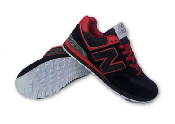 ⁦נעלי ניו באלאנס-New Balance 574 BLACK RED GRAY⁩ – תמונה ⁦5⁩