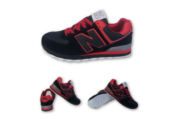 ⁦נעלי ניו באלאנס-New Balance 574 BLACK RED GRAY⁩ – תמונה ⁦3⁩