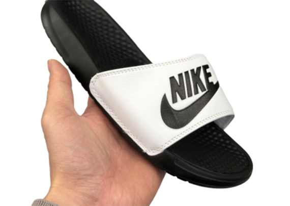 נעלי נייק NIKE SLIPPERS -BLACK WHITE LOGO-BLACK