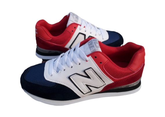 ⁦נעלי ניו באלאנס-New Balance 574 WHITE RED BLUE⁩ – תמונה ⁦4⁩