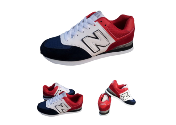 ⁦נעלי ניו באלאנס-New Balance 574 WHITE RED BLUE⁩ – תמונה ⁦2⁩