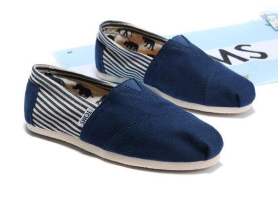 נעלי טומס-TOMS SHOES - CLASSIC strip blue CANVAS