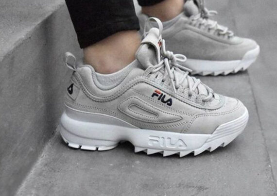 ⁦נעלי פילה-Fila Disruptor 2 Premium Athletic Shoes-GREY WHITE⁩ – תמונה ⁦4⁩