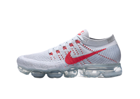 נעלי נייק-Nike Air Vapor Max Flyknit 2.0W LIGHT GRAY - RED LOGO