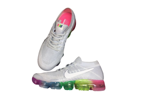 ⁦נעלי נייק-Nike Air Vapor Max Flyknit 2.0W LIGHT GRAY-WHITE LOGO⁩ – תמונה ⁦4⁩