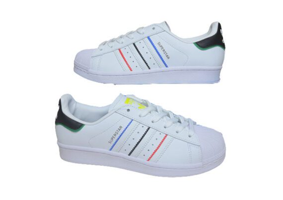 ⁦נעלי אדידס-ADIDAS Stan Smith - Anniversary White Rainbow Bar⁩ – תמונה ⁦7⁩