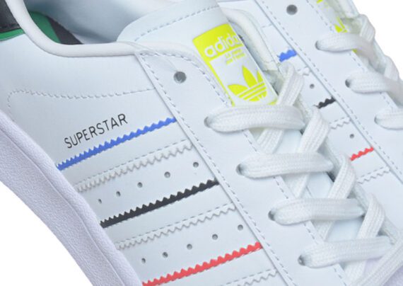 ⁦נעלי אדידס-ADIDAS Stan Smith - Anniversary White Rainbow Bar⁩ – תמונה ⁦10⁩