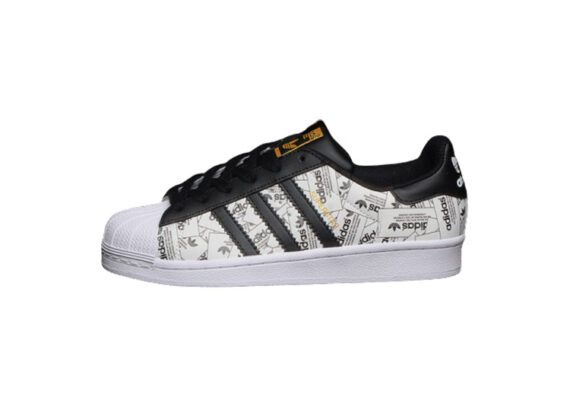 נעלי אדידס-ADIDAS Stan Smith - Black & Logo Print