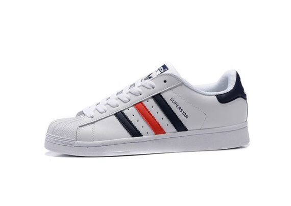 נעלי אדידס-ADIDAS Stan Smith - Shell Head White Dark Blue Red