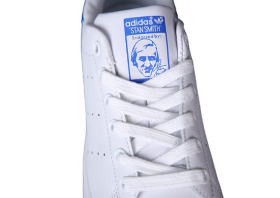 ⁦נעלי אדידס-ADIDAS Stan Smith - Suit White - Blue⁩ – תמונה ⁦6⁩