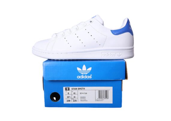 נעלי אדידס-ADIDAS Stan Smith - Suit White - Blue