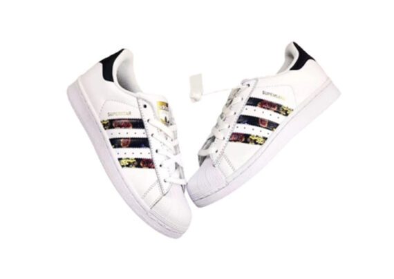 ⁦נעלי אדידס-ADIDAS Stan Smith- White-Black⁩ – תמונה ⁦2⁩