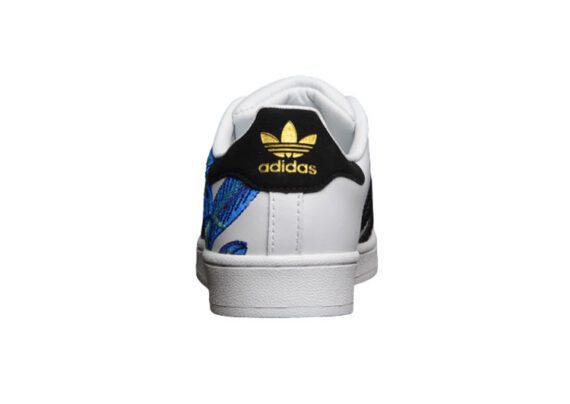 ⁦נעלי אדידס-ADIDAS Stan Smith-White-Black-Blue⁩ – תמונה ⁦7⁩