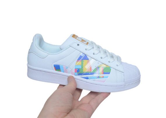 ⁦נעלי אדידס-ADIDAS Stan Smith- White-Multi Logo⁩ – תמונה ⁦4⁩