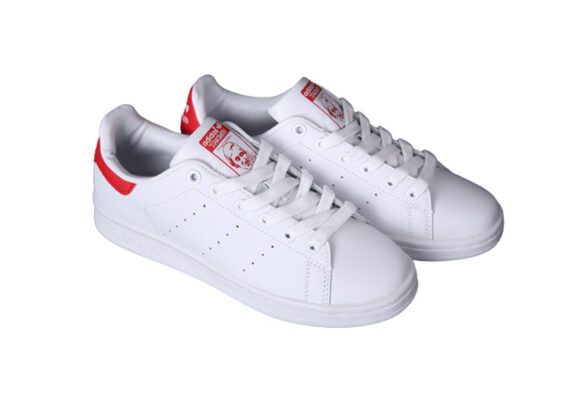 ⁦נעלי אדידס-ADIDAS Stan Smith - White Red Tail⁩ – תמונה ⁦5⁩