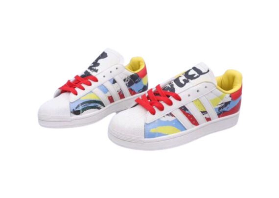 נעלי אדידס-ADIDAS Stan Smith - White / Sky-Blue / Red