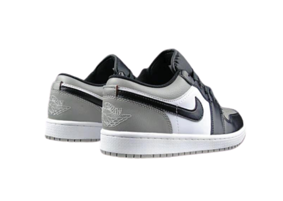 ⁦נעלי נייק-NIKE AIR JORDAN 1 LOW -GRAY-BLACK-WHITE⁩ – תמונה ⁦5⁩