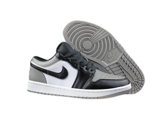 ⁦נעלי נייק-NIKE AIR JORDAN 1 LOW -GRAY-BLACK-WHITE⁩ – תמונה ⁦3⁩