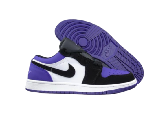 ⁦נעלי נייק-NIKE AIR JORDAN 1 LOW -WHITE-ROYAL BLUE- BLACK LOGO⁩ – תמונה ⁦3⁩