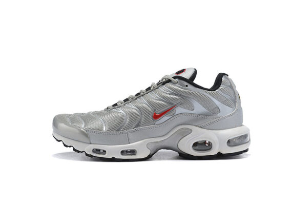 נעלי נייק-NIKE AIR MAX PLUS TN- LIGHT GRAY-RED LOGO