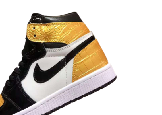 ⁦נעלי נייק-Nike air force 1 high BLACK- GOLDEN-WHITE⁩ – תמונה ⁦7⁩