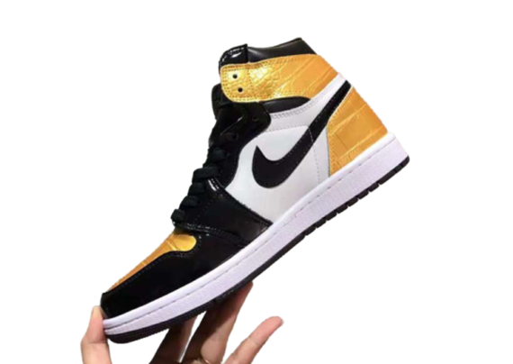 ⁦נעלי נייק-Nike air force 1 high BLACK- GOLDEN-WHITE⁩ – תמונה ⁦2⁩