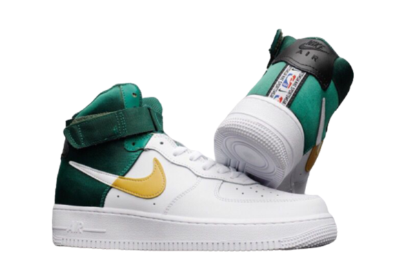 ⁦נעלי נייק-Nike air force 1 high WHITE-GREEN-YELLOW⁩ – תמונה ⁦6⁩