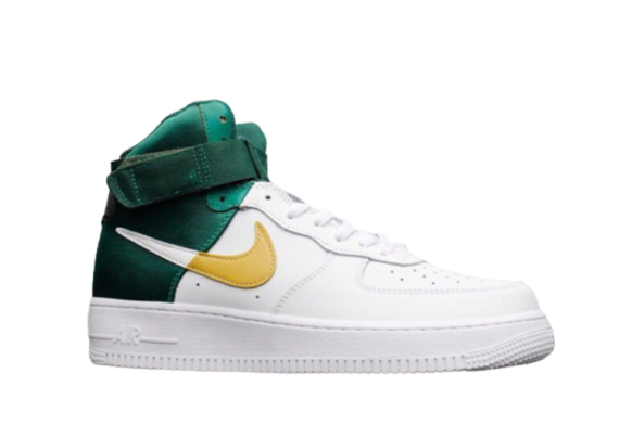 נעלי נייק-Nike air force 1 high WHITE-GREEN-YELLOW