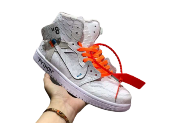 ⁦נעלי נייק-Nike air force 1 high WHITE-ORANGE⁩ – תמונה ⁦4⁩