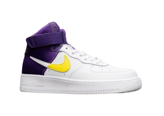 נעלי נייק-Nike air force 1 high WHITE-PURPLE-YELLOW