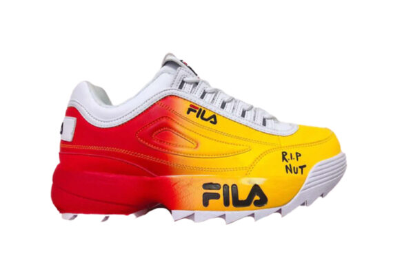 נעלי פילה-Fila Disruptor 2 Premium Athletic Shoes-VENETIAN RED-ENEEGY YELLOW