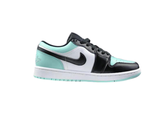 נעלי נייק-NIKE AIR JORDAN 1 LOW WHITE-BLACK-LIGHT BLUE