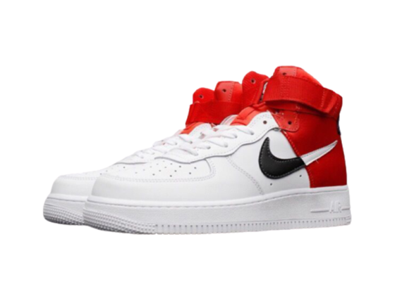 ⁦נעלי נייק-Nike air force 1 high WHITE-RED-BLACK⁩ – תמונה ⁦3⁩