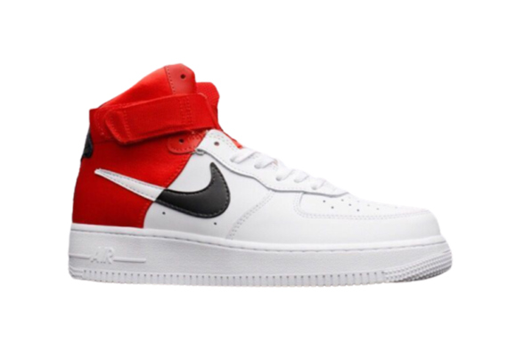 נעלי נייק-Nike air force 1 high WHITE-RED-BLACK