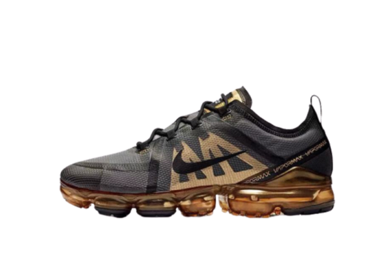 נעלי נייק-NIKE AIR VAPROMAX 2019 - GRAY-BROWN-BLACK LOGO