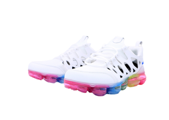 ⁦נעלי נייק-NIKE AIR VAPROMAX 2019 - WHITE-BOTTOM MULTICOLORED⁩ – תמונה ⁦2⁩