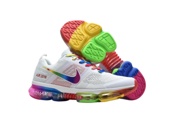 ⁦נעלי נייק-NIKE AIR VAPROMAX 2019 - WHITE-YELLOW-RED⁩ – תמונה ⁦2⁩