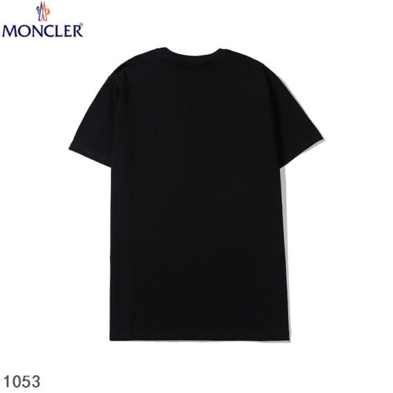 ⁦MONCLER SHORT MEN T-SHIRT BLACK AND BLUE  ⁩ – תמונה ⁦2⁩