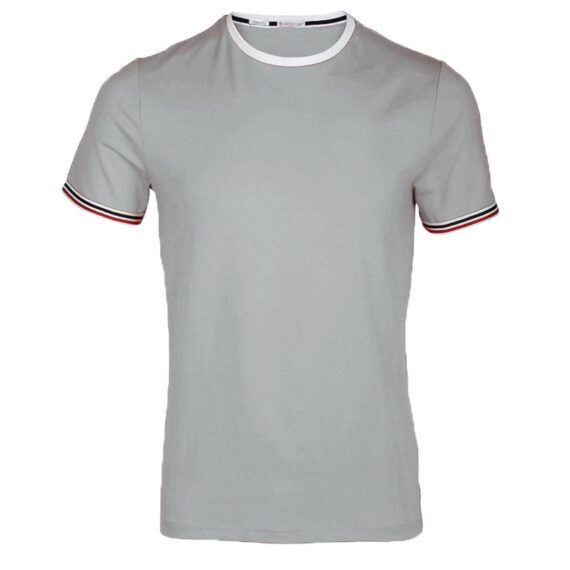 ⁦מונקלר-MONCLER SHORT T-SHIRT MEN SIDE LOGO GREY⁩ – תמונה ⁦2⁩