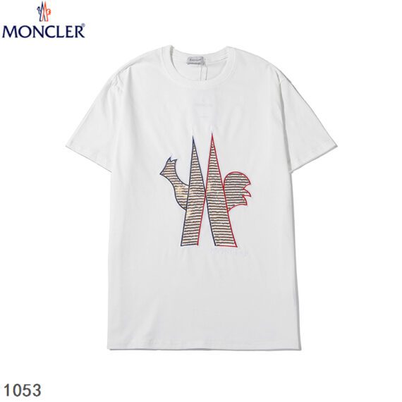 ⁦MONCLER SHORT MEN T-SHIRT WHITE ⁩ – תמונה ⁦3⁩