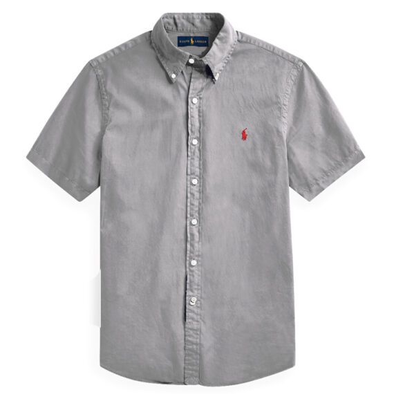 ראלף לורן-RALPH LAUREN SHIRT MEN'S SHORT GREY