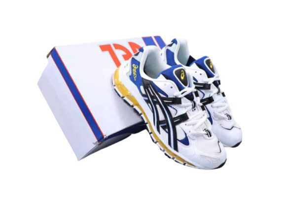 ⁦נעלי אסיקס-ASICS - GEL-KAYANO - White Blue Yellow⁩ – תמונה ⁦5⁩